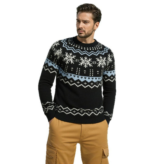 Herren kuscheliger Norweger-Pullover mit Winterdesign EB