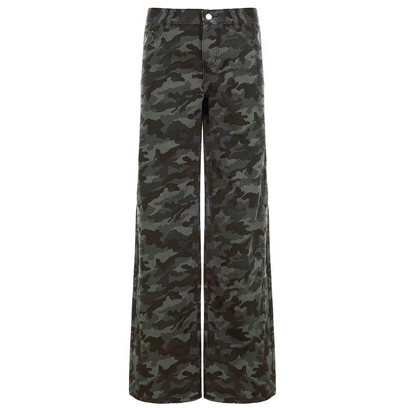 Damen Relaxed Fit Cargohose mit modischem Camouflage-Muster EB
