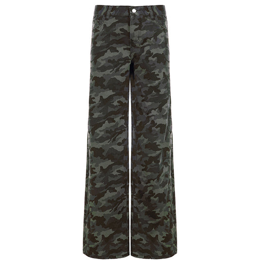 Damen Relaxed Fit Cargohose mit modischem Camouflage-Muster EB
