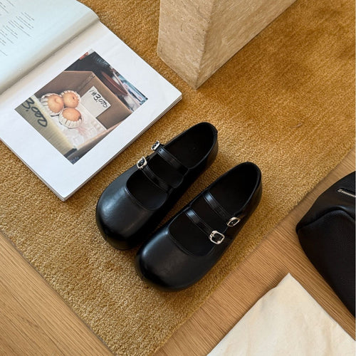Damen Komfortable Mary Jane Schuhe mit dekorativen Schnallen EB