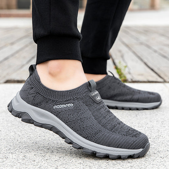 Damen Relaxed Slip-On Sneakers mit atmungsaktivem Strickoberteil und rutschfester Sohle EB