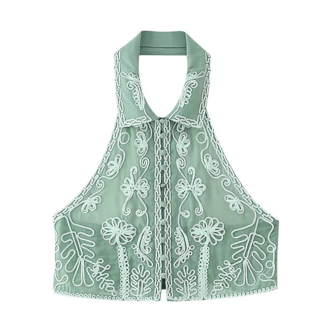 Damen Rock mit floralen Stickereien EB