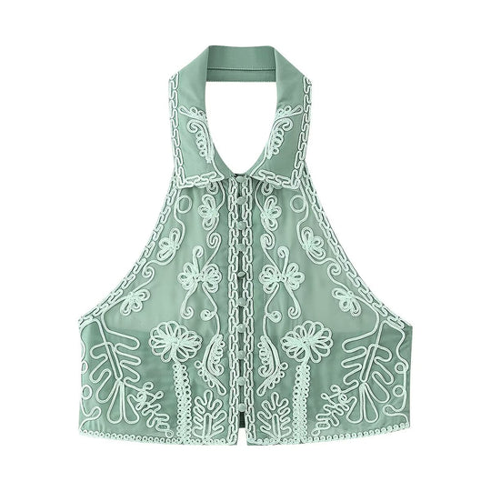 Damen Rock mit floralen Stickereien EB