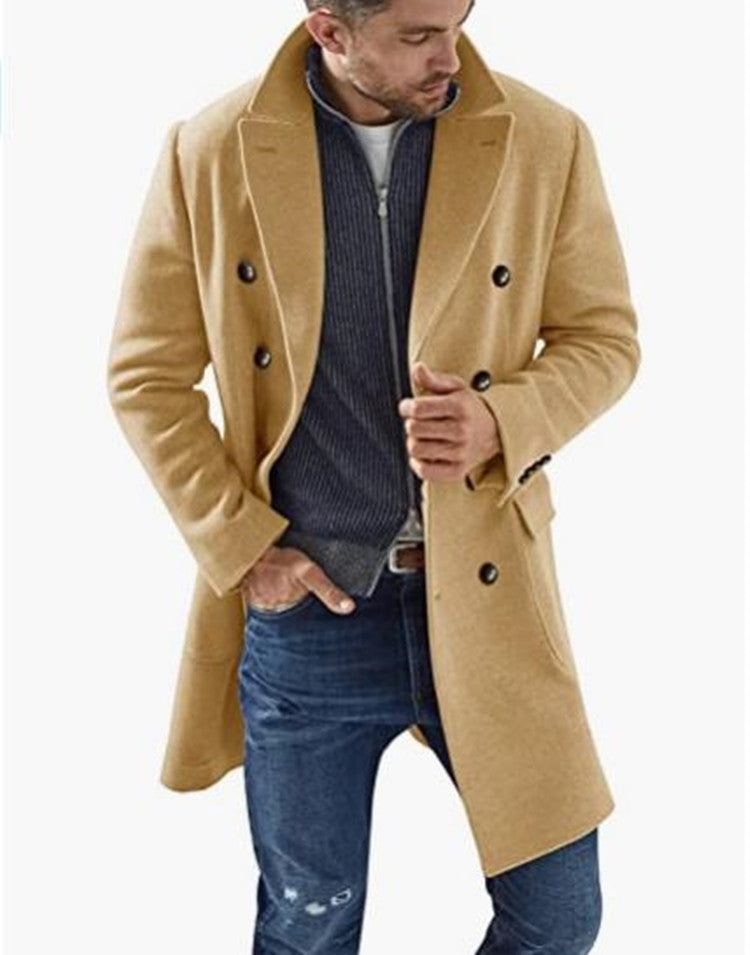 Herren eleganter Doppelknebel-Mantel mit modernem Schnitt EB