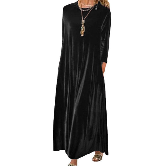 Damen Maxikleid mit elegantem Schnitt und Taschen EB