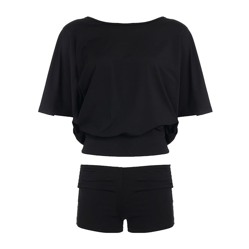 Damen Sportliches Bikini-Set mit lockerem Oberteil- und Short-Kombination EB