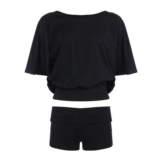 Damen Sportliches Bikini-Set mit lockerem Oberteil- und Short-Kombination EB
