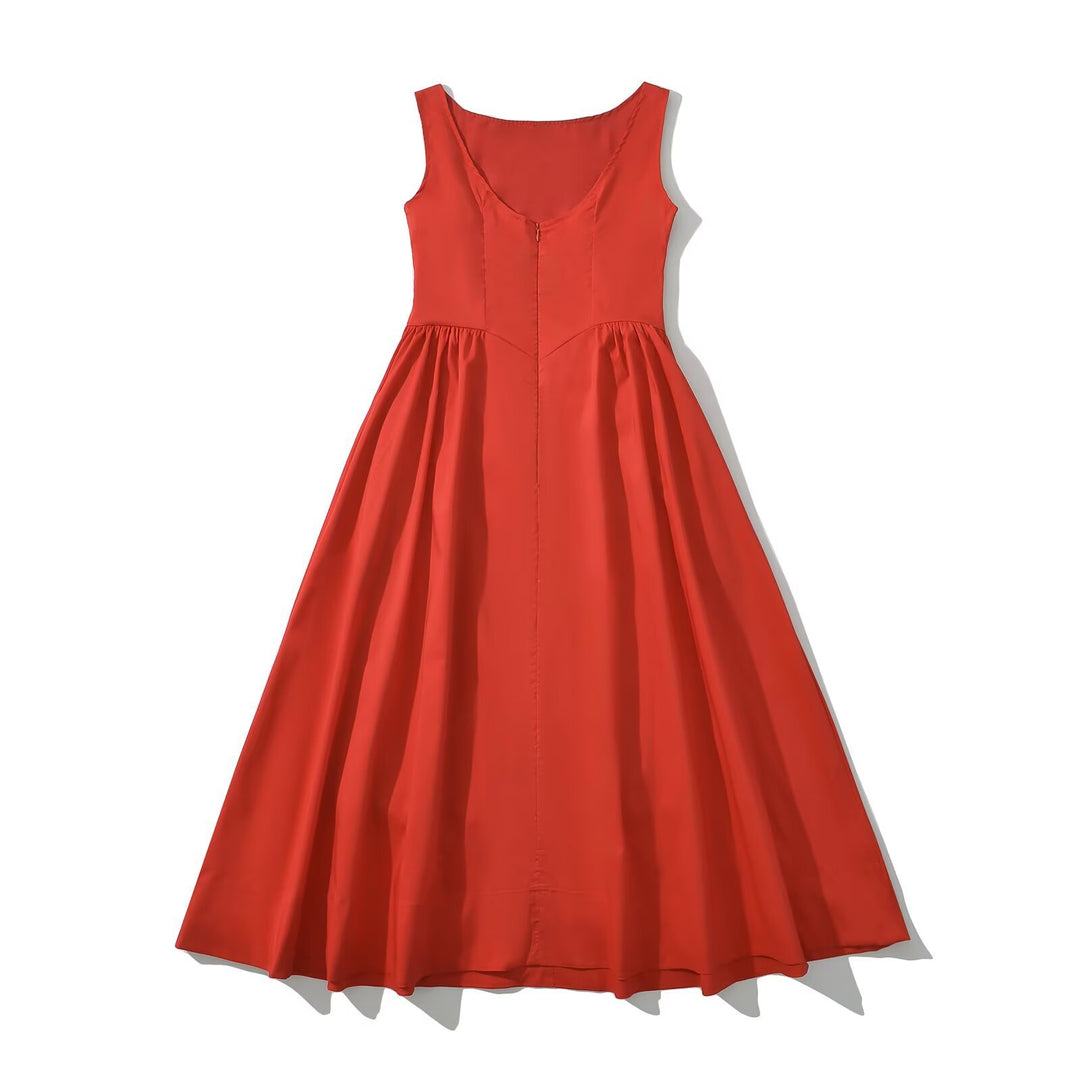 Damen Maxikleid mit elegantem, fließendem Schnitt und Rundhalsausschnitt EB