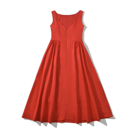Damen Maxikleid mit elegantem, fließendem Schnitt und Rundhalsausschnitt EB