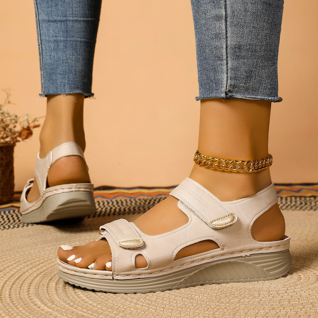 Damen Komfortable Sandalen mit verstellbarem Riemendesign und anatomischem Fußbett EB