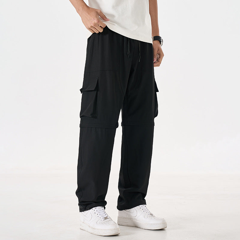 Herren wandelbare Cargo-Zip-Hose mit abnehmbaren Oberschenkeln, großformatigen Pattentaschen und elastischem Kordelbund EB