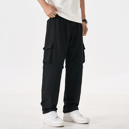 Herren wandelbare Cargo-Zip-Hose mit abnehmbaren Oberschenkeln, großformatigen Pattentaschen und elastischem Kordelbund EB
