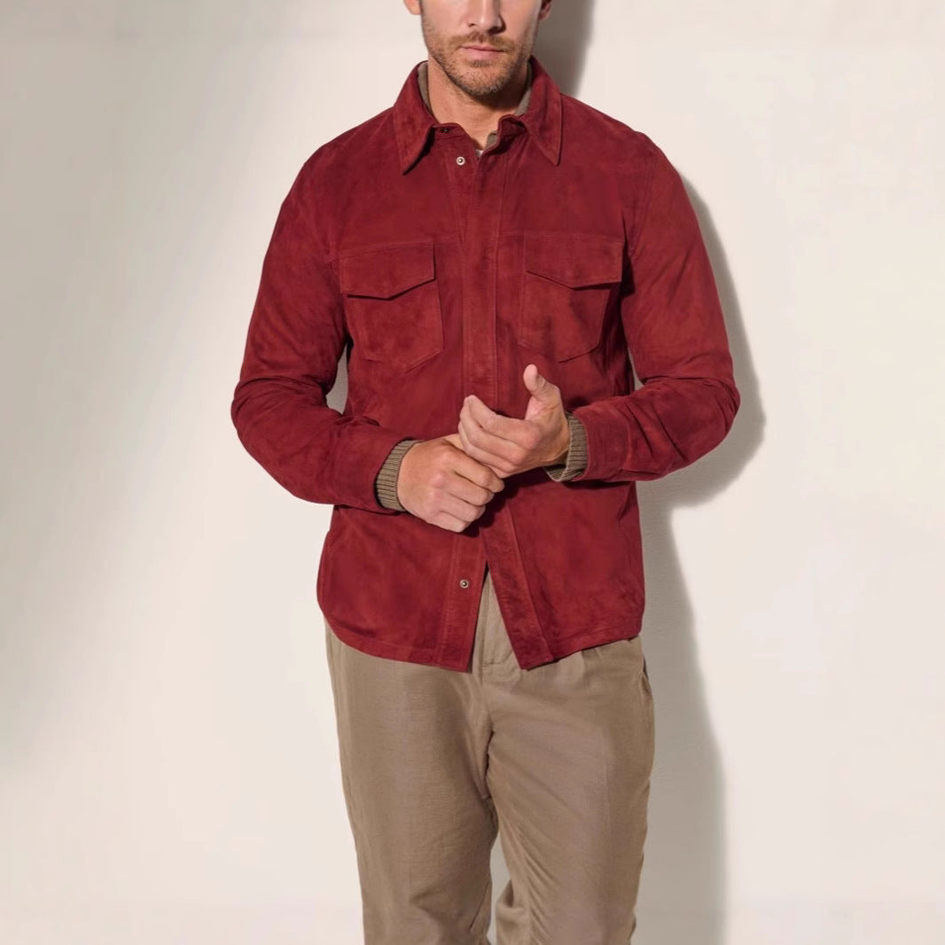 Herren hochwertige Vegan lederjacke im klassischen Design EB