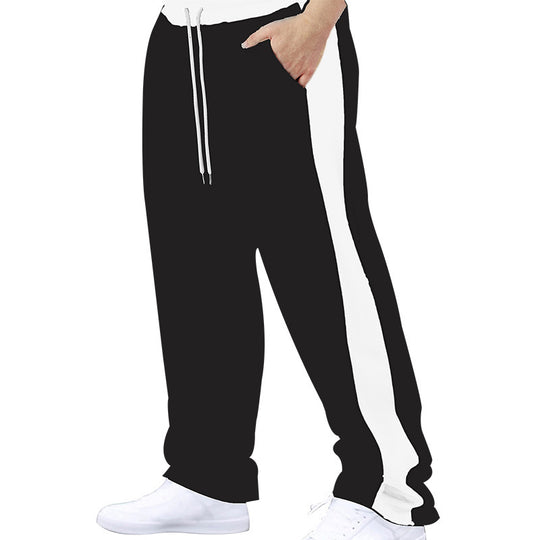 Herren Bequeme Sportliche Jogginghose mit elastischem Bund und kontrastierenden Seiteneinsätzen EB
