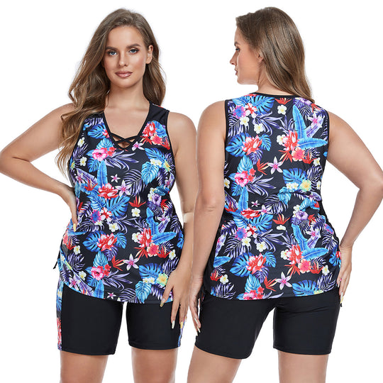 Damen Sportliches Badeoutfit mit floralem Design EB