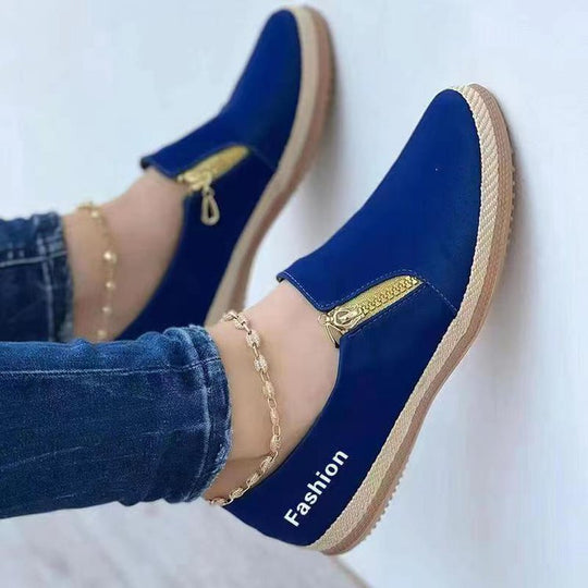Damen Slip-On Sneakers mit elegantem Reißverschluss EB