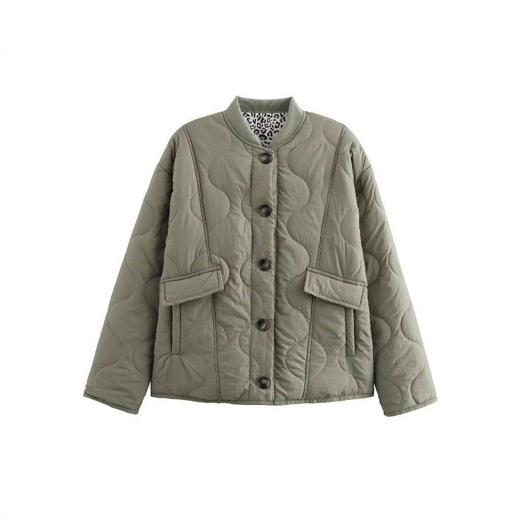 Damen gesteppte Freizeitjacke mit praktischen Taschen EB