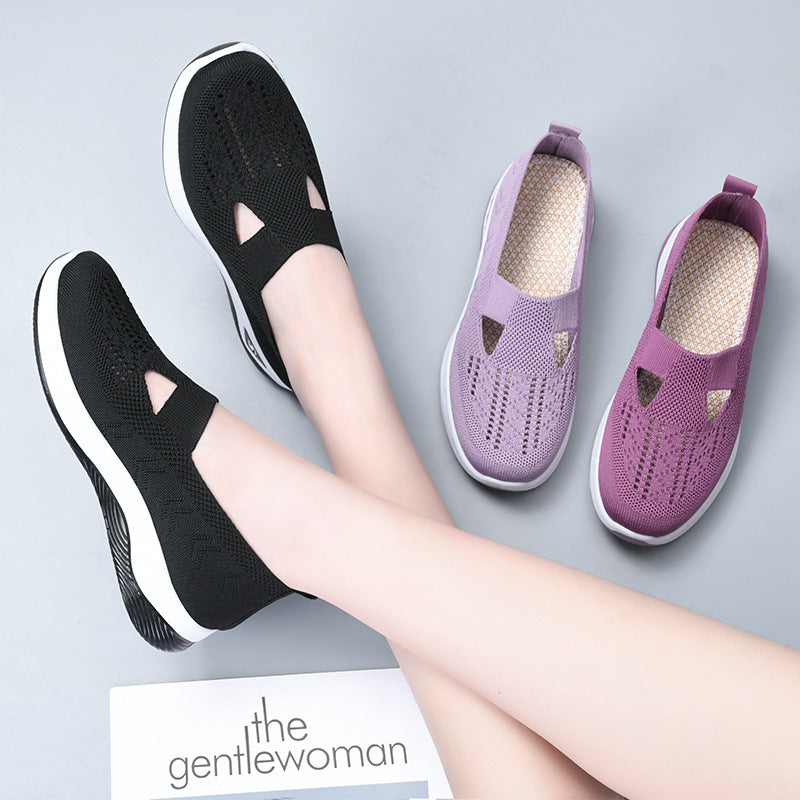 Damen Atmungsaktive Slip-On Sneakers mit elastischem Einschlupf EB