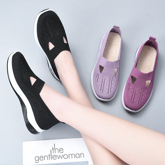 Damen Atmungsaktive Slip-On Sneakers mit elastischem Design EB