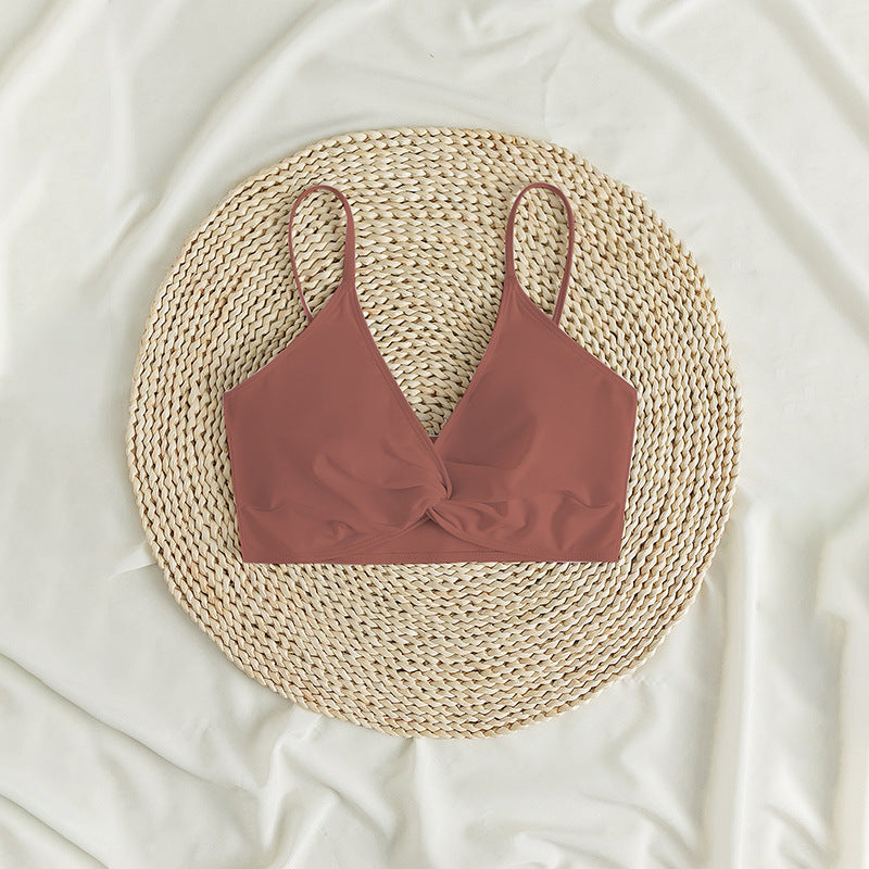 Damen Bikini-Oberteil mit Wickeldesign und verstellbaren Trägern EB