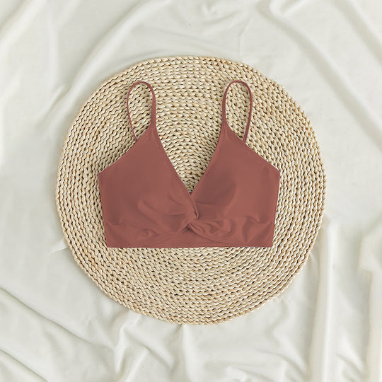 Damen Bikini-Oberteil mit Wickeldesign und verstellbaren Trägern EB