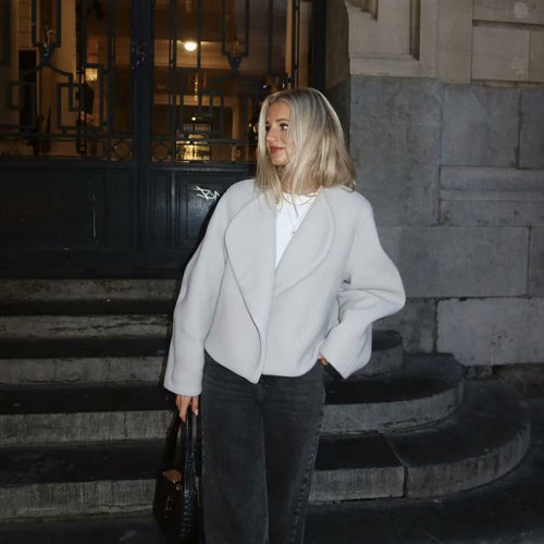 Damen eleganter Oversized-Blazer mit schickem Revers EB