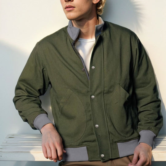 Herren lässige Freizeitjacke mit funktionalen Taschen und modernem Kragen EB