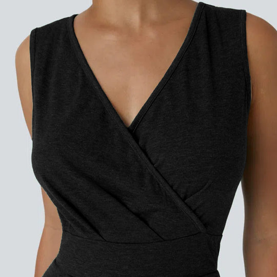 Damen Wickelkleid mit asymmetrischem Saum und elegantem Schnitt EB