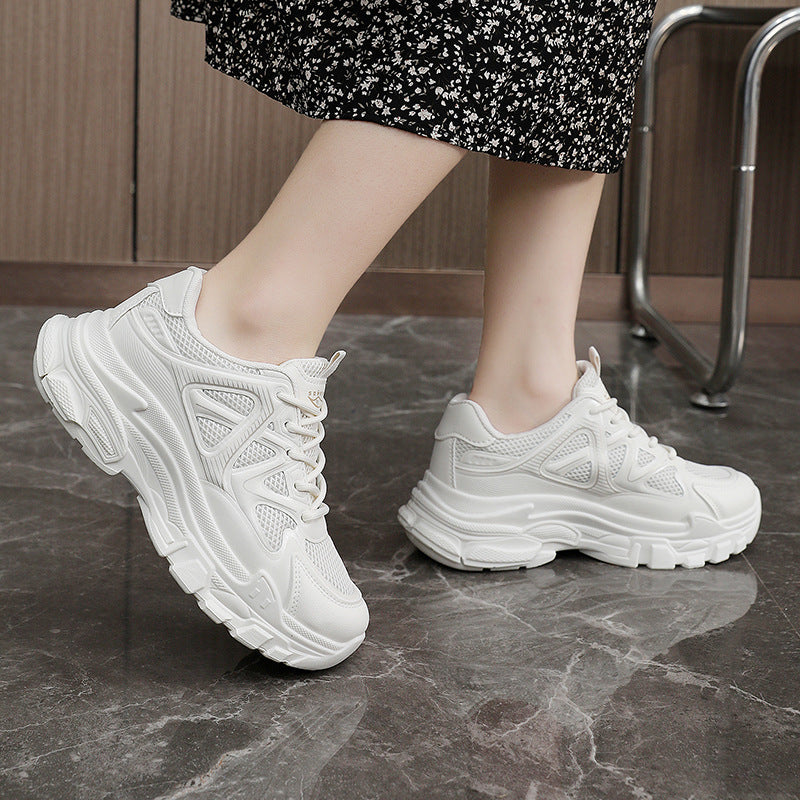 Damen sportliche Fitness Sneakers mit atmungsaktiver Mesh-Oberfläche EB