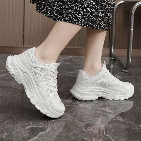 Damen sportliche Fitness Sneakers mit atmungsaktiver Mesh-Oberfläche EB