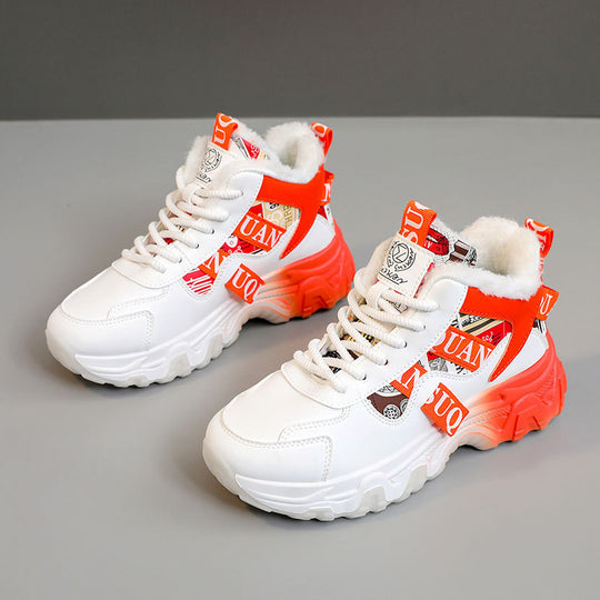 Damen High-Top Sneakers mit wärmendem Fleece und modischem Design EB