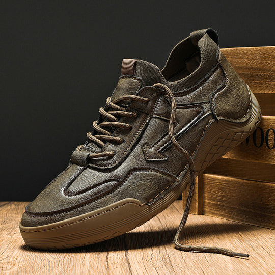 Herren Sportliche Leder Sneakers mit atmungsaktiver Sohle EB