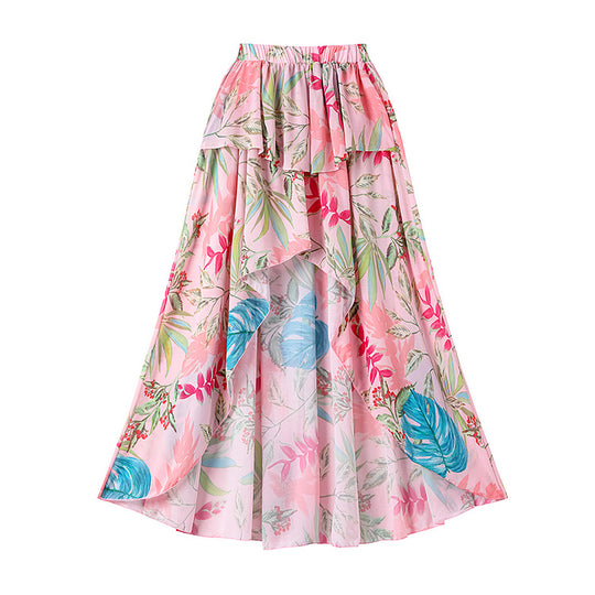Damen Einteiler Badeanzug mit stilvollem Rüschendesign und floralem Muster EB