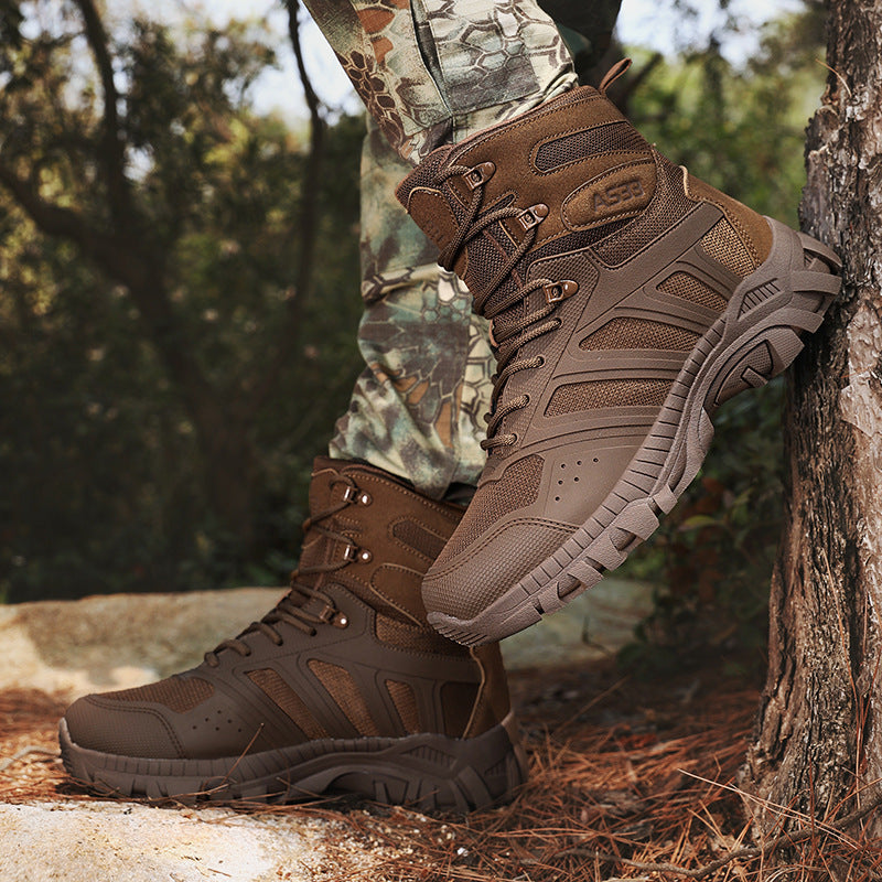 Herren hochgeschnittene Tactical Boots mit strapazierfähigem Obermaterial und rutschfester Sohle EB