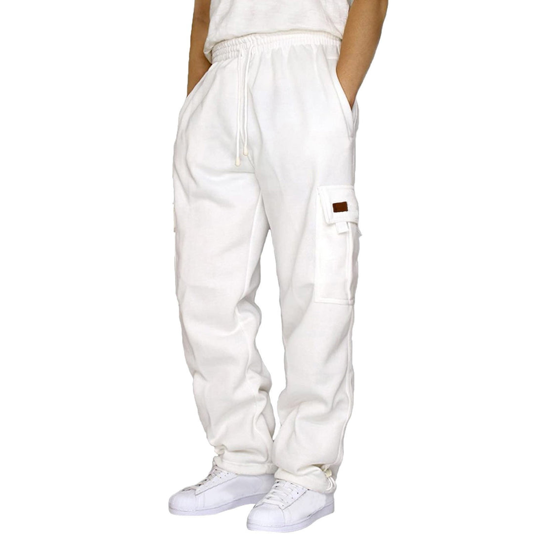 Herren nan konisch zulaufende Sweat-Cargohose mit elastischem Bund, Kordelzug und Klappentaschen EB