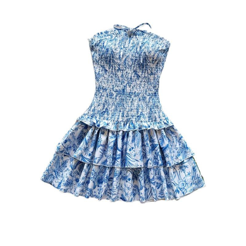 Damen Sommerkleid mit Rüschen und floralen Details EB