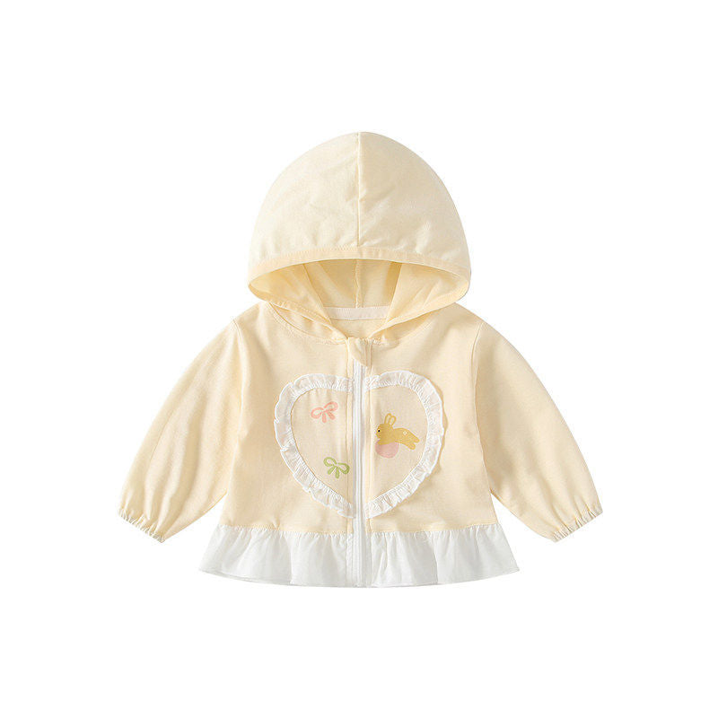 Unisex nan leichte Kapuzen-Windjacke für Kinder mit elastischem Saum und Reißverschluss EB