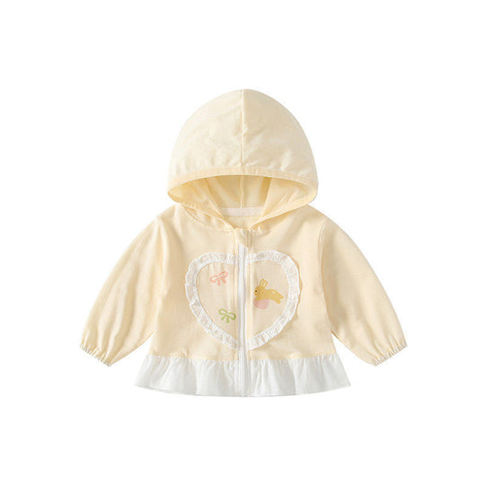 Unisex nan leichte Kapuzen-Windjacke für Kinder mit elastischem Saum und Reißverschluss EB