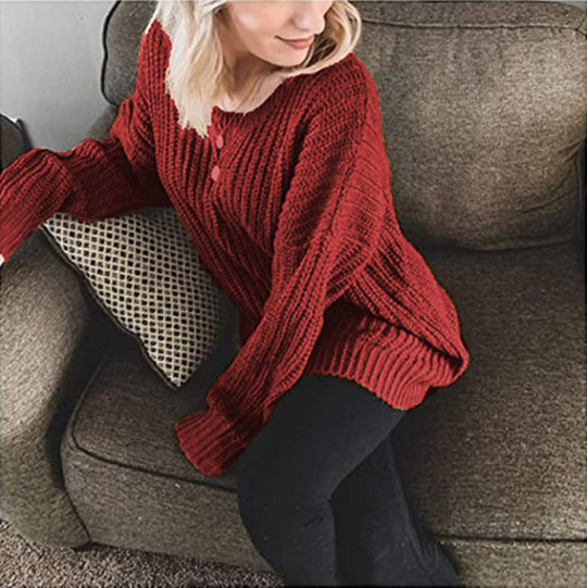 Damen Grobstrickpullover mit weitem Schnitt EB