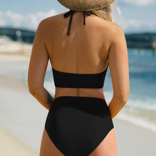 Damen Hochgeschnittener Bikini mit modischen Cut-Outs und eleganten transparenten Details EB