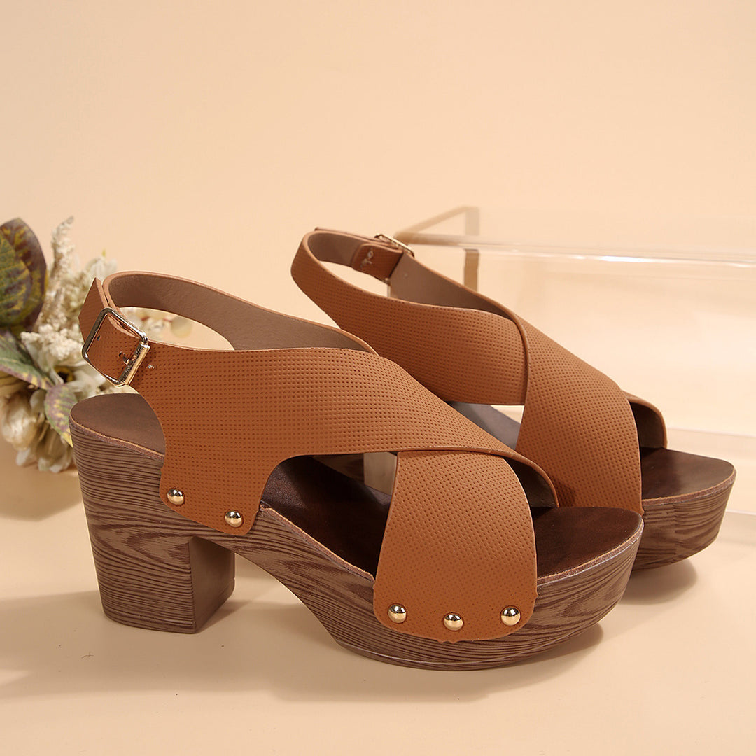 Damen Sandalen mit Holzabsatz EB