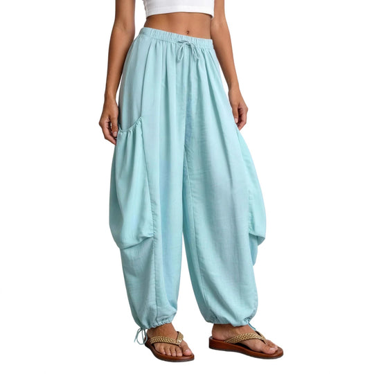 Damen Bequeme Freizeithose mit übergroßen Taschen und elastischem Bund EB