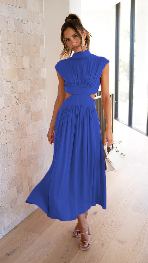 Damen Maxikleid mit kreativem Schnitt und tailliertem Design EB