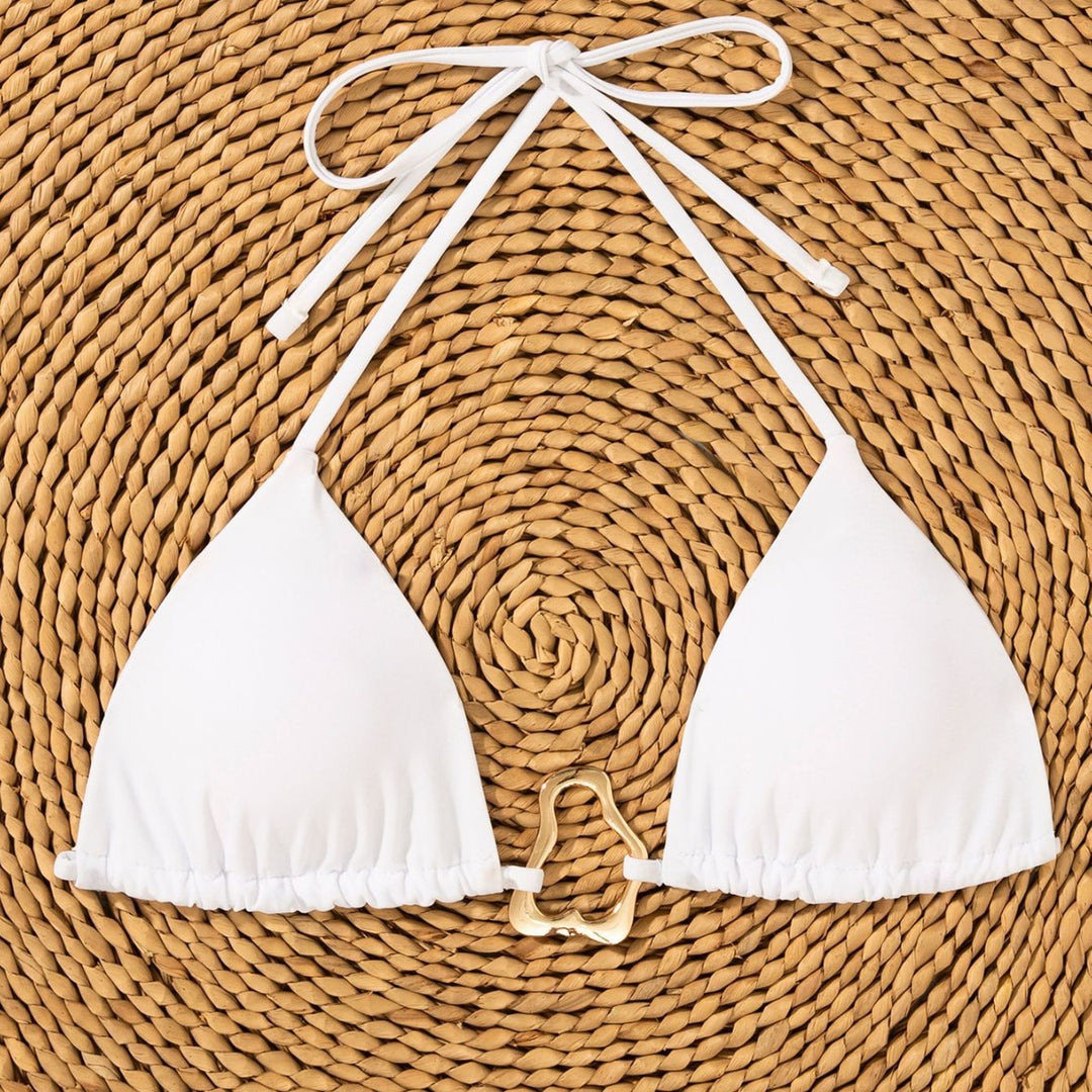 Damen Triangel-Bikini mit verstellbarem Halter und elegantem Schnallen-Detail EB