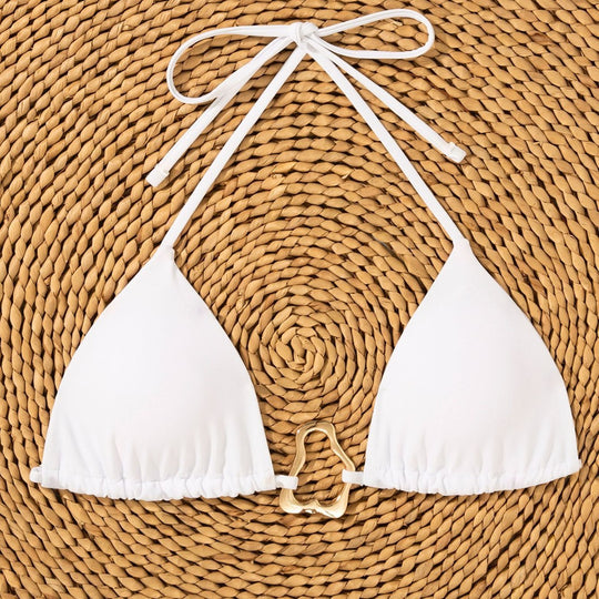 Damen Triangel-Bikini mit verstellbarem Halter und elegantem Schnallen-Detail EB