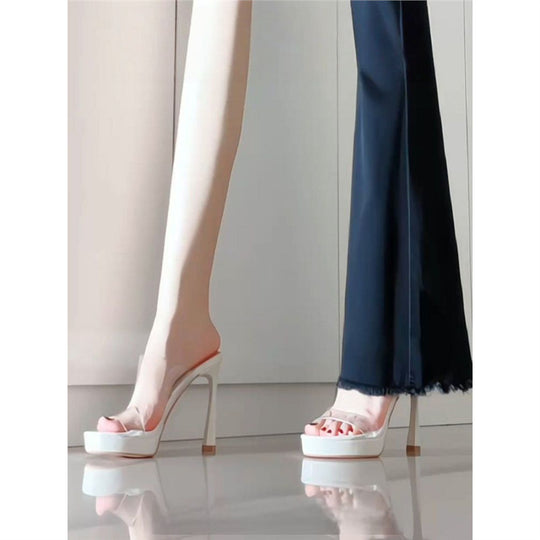 Damen transparente High Heel Sandalen EB