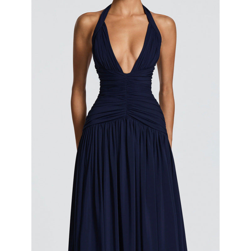 Damen Maxikleid mit raffiniertem Wickeldesign und elegantem Taillenbund EB