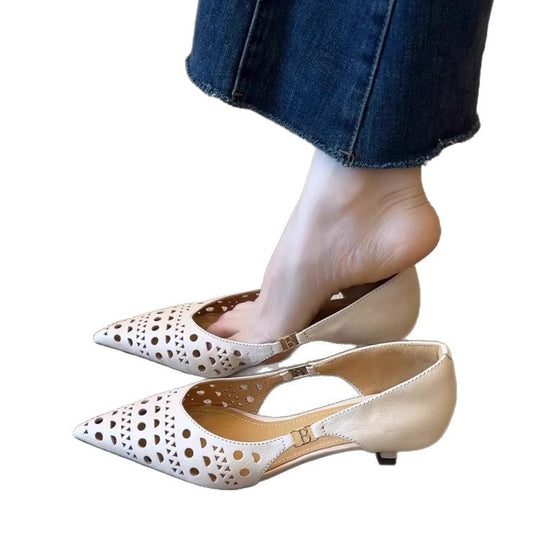 Damen elegante Spangenpumps mit ausgeschnittenem Designelement und komfortabler Sohle EB