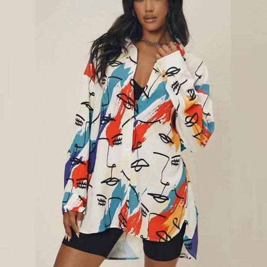 Damen Moderne Kunst Bluse EB