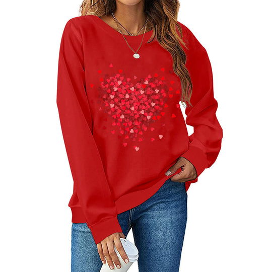 Damen Sweatshirt mit Herzmotiv und lässigem Schnitt EB